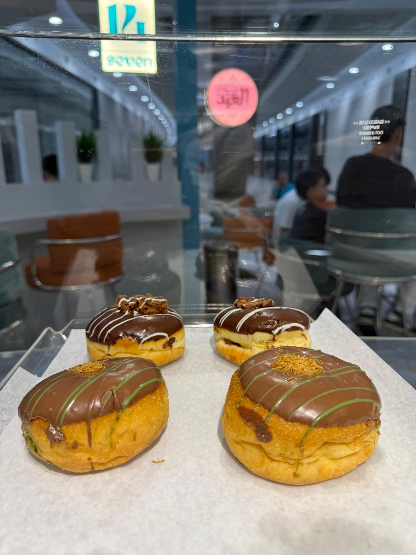 Chocolate-glazed donuts